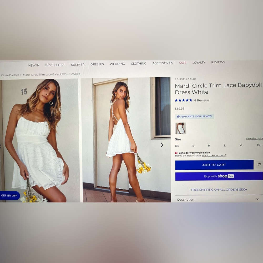 Selfie Leslie White Lace Dress